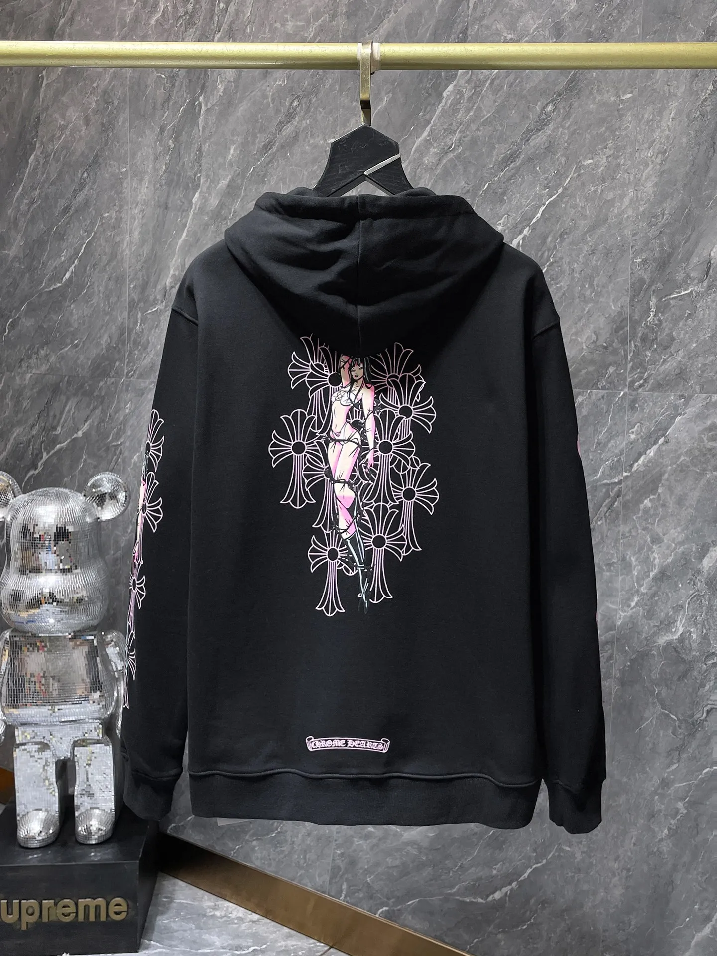 P260 Chrome Hearts Autumn and Winter 2025 simultaneous sale at counters❤️ Chrome Sanskrit letter printed Miami hottie zipper sweatshirt Imported environmentally friendly glue printing and dyeing Improved customized version 1:1 High-quality fabrics with high weight Recommended color: black Size: S, M, L, XL